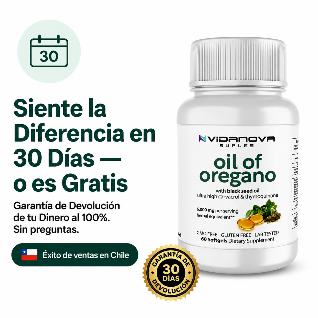ACEITE DE OREGANO con SEMILLA NEGRA para mejor absorción.