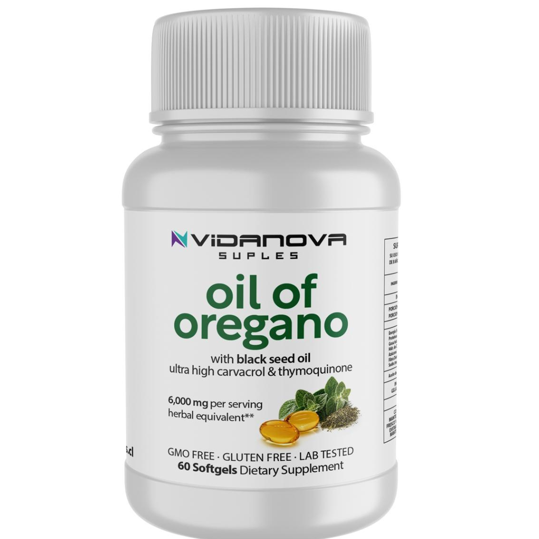 ACEITE DE OREGANO con SEMILLA NEGRA para mejor absorción.