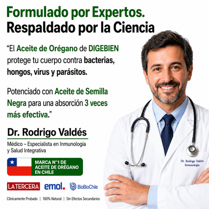 ACEITE DE OREGANO con SEMILLA NEGRA para mejor absorción.